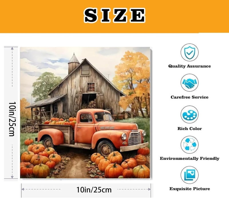 VIGEGU 2 Pack Fall Paint by Numbers Kit for Adults with Framed,Thanksgiving Paint by Number DIY Adult Paint by Number Kits for Wall Decor 10x10in - Image 5
